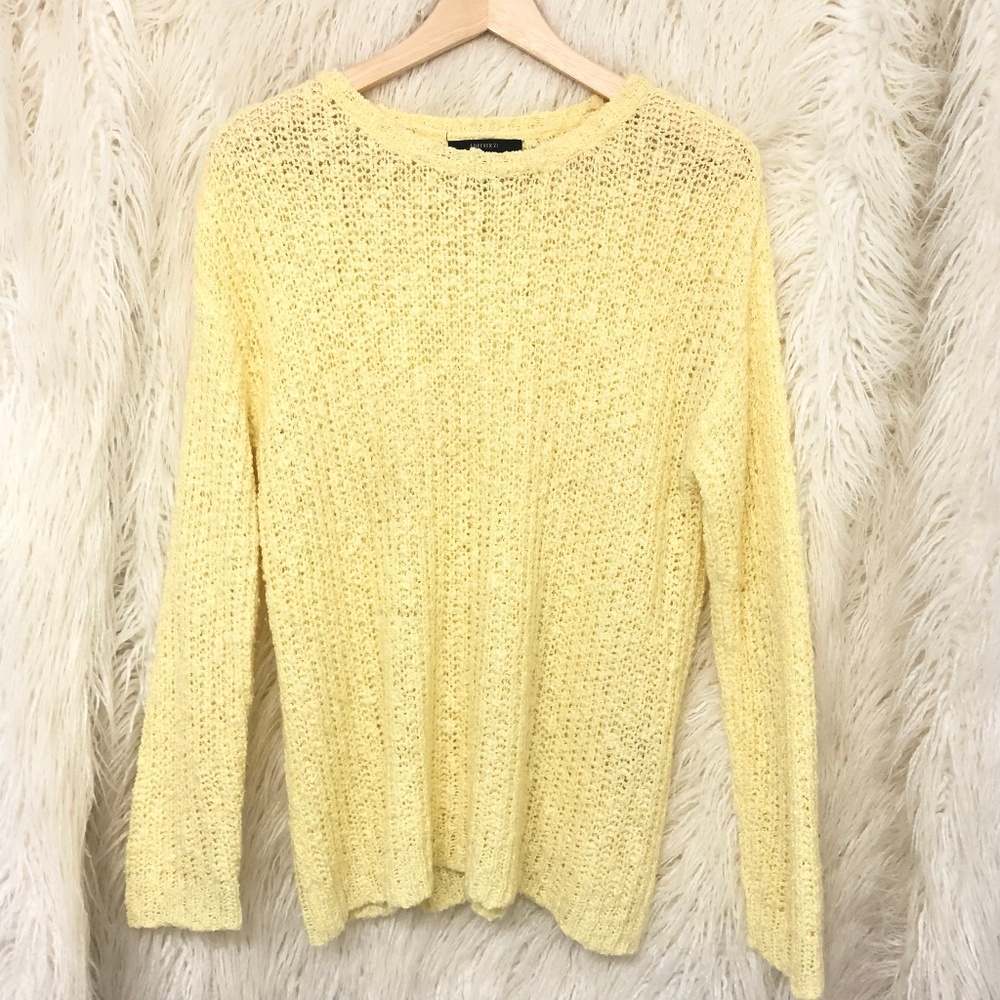 Forever 21 Yellow Mesh long sleeve Sweater